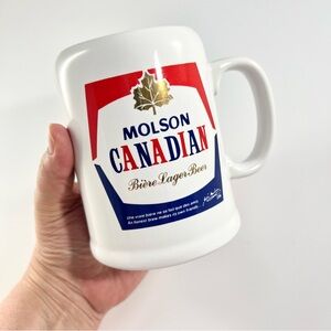 Molson Canadian Beer Ceramic Coffee Mug Gold Oak Leaf